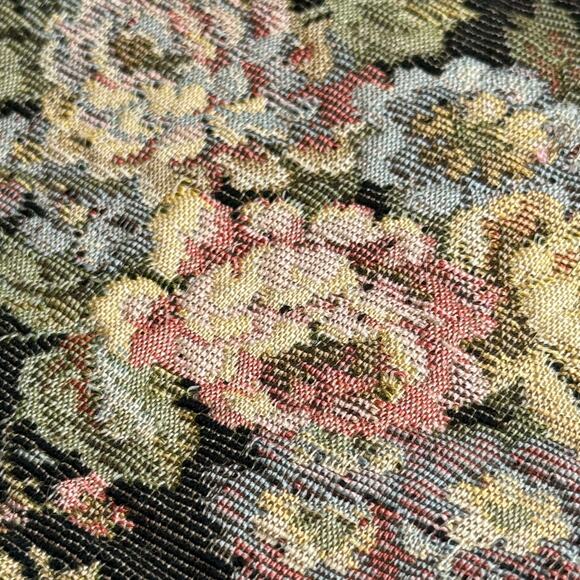 Vintage Floral Tapestry Bell Pull 54" Wall Hanging Brass Hardware Victorian Era - Picture 11 of 16